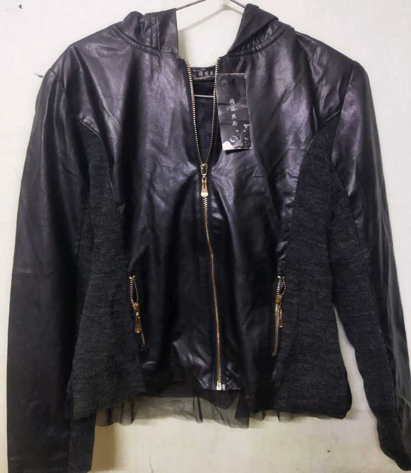 Stylish Black Faux Leather Jacket
