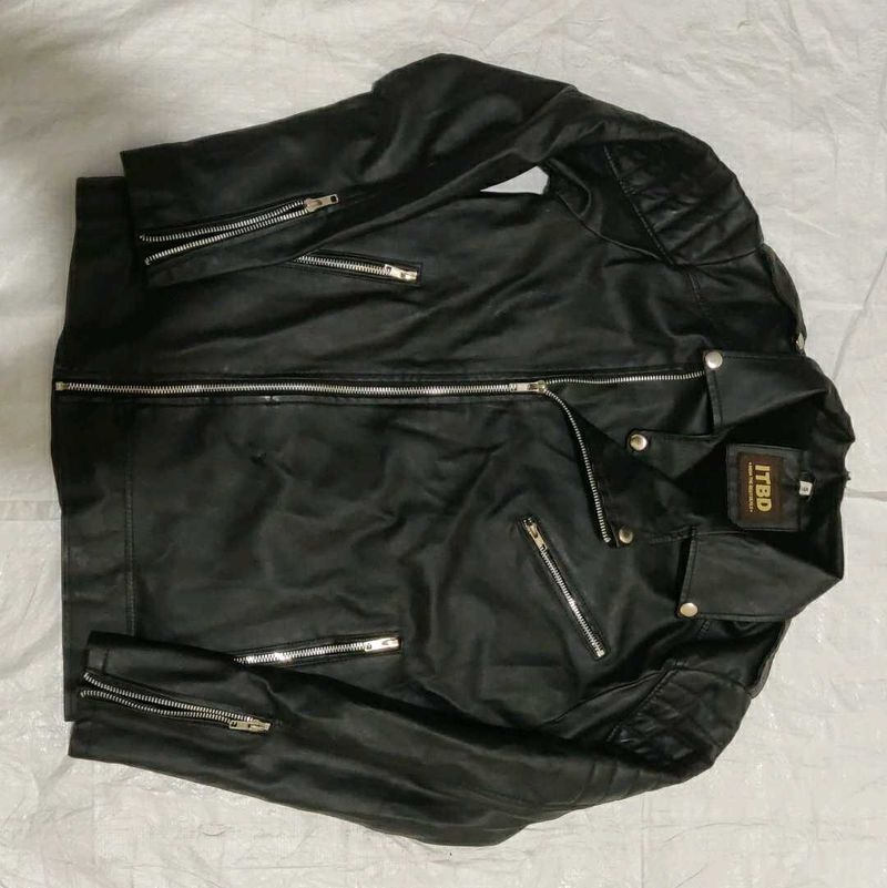 ITBD Black Leather Biker Jacket