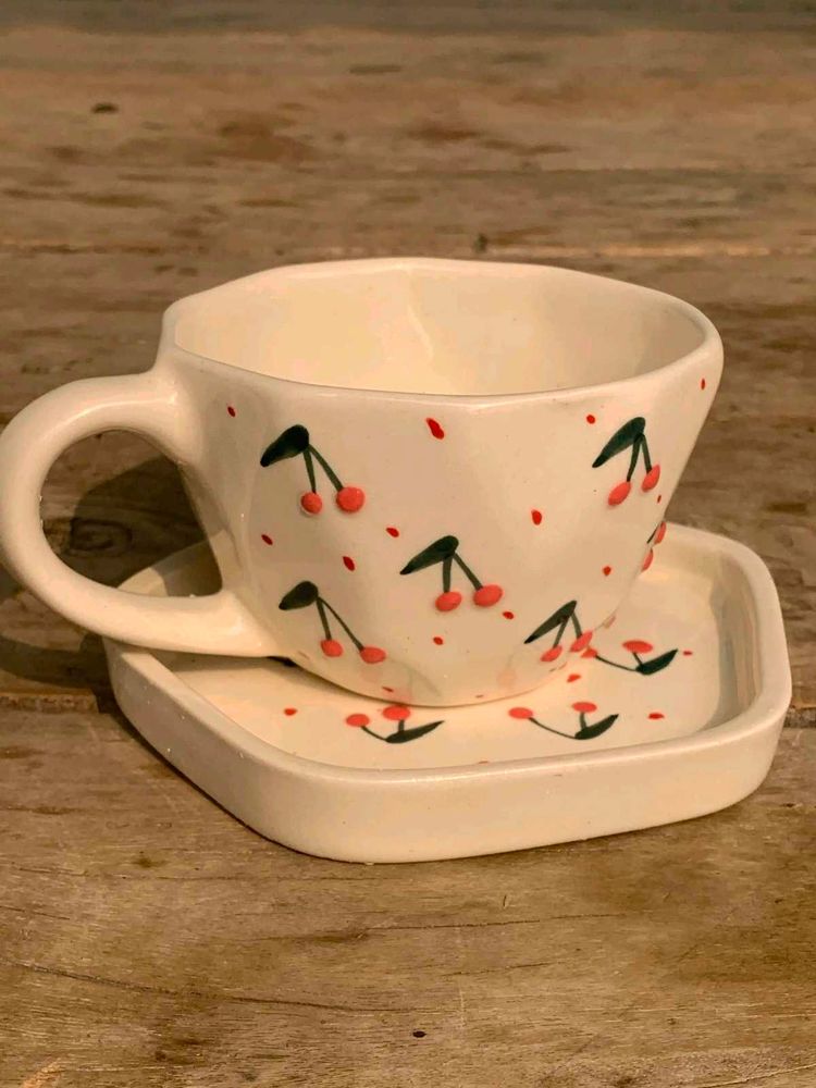 Cute Cherry Mug &amp; Saucer