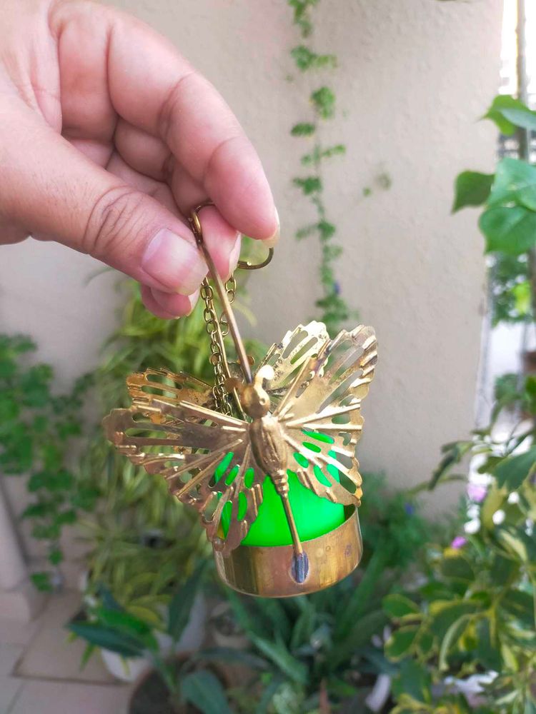 Golden Butterfly Tealight Holder Hanging