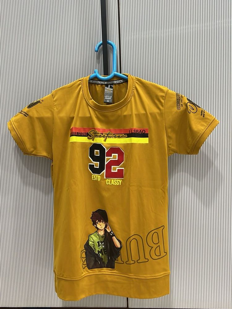 Boys Yellow Graphic Tee 5/6 Year Boy 👦