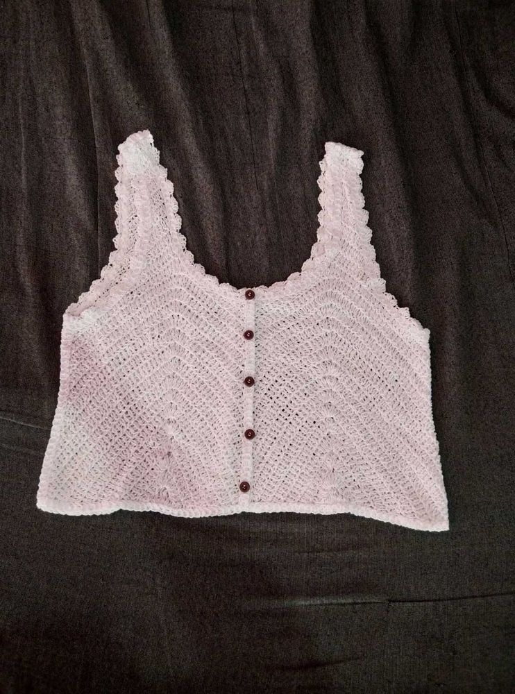 Crochet Button-Up Tank Top