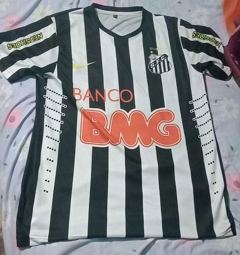 Santos FC Jersey - Black &amp; White Neymar Retro