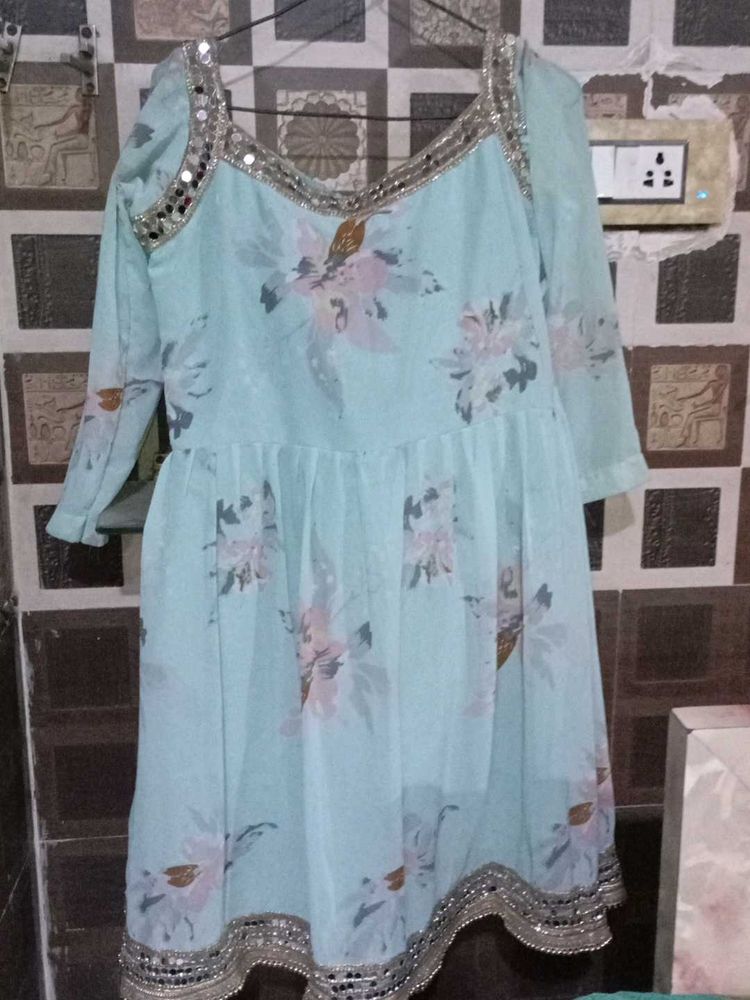 Short Anarkali Set With Dupatta