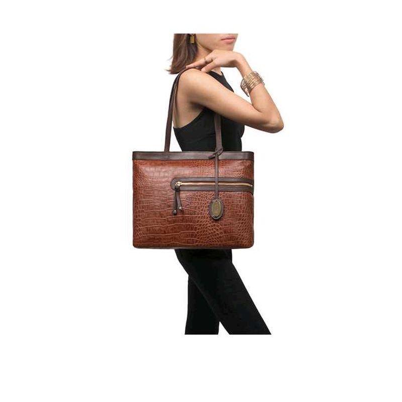 Hidesign Tan Croc Tote