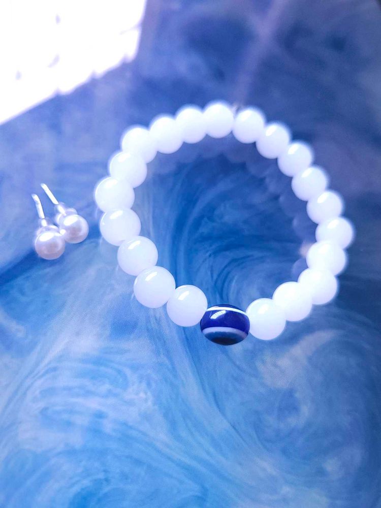 Pretty Earrings And Bracelet Combo🧿🤍