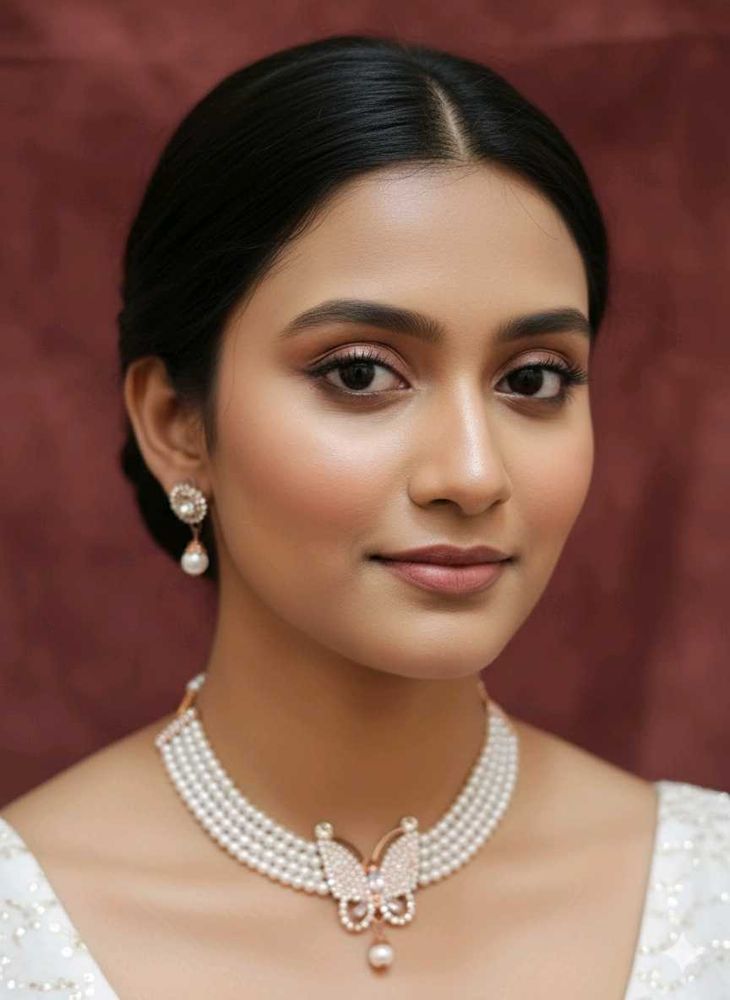 Pearl Butterfly Necklace Set