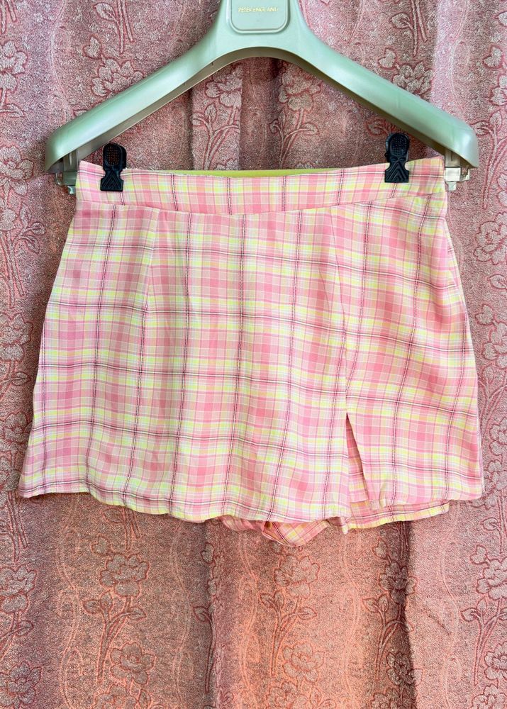 Pink Plaid Skort
