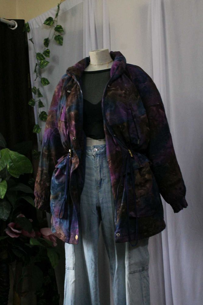 Vintage Adidas Tie-Dye Puffer Jacket