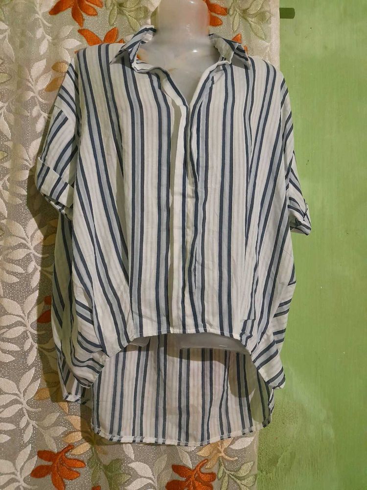 Striped High-Low Shirt