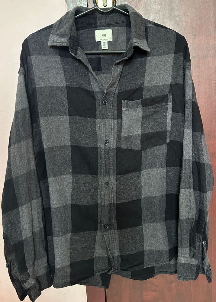 Classic Black &amp; Gray Checkered Flannel Shirt – H&amp;M