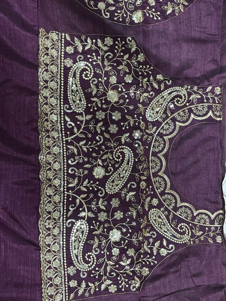 Embroidered Purple Blouse Piece