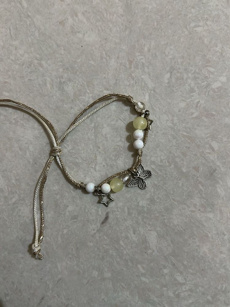 Beaded Butterfly Charm Bracelet