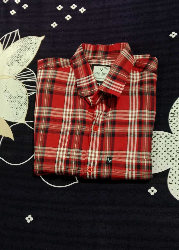 Allen Solly Red Checked Shirt