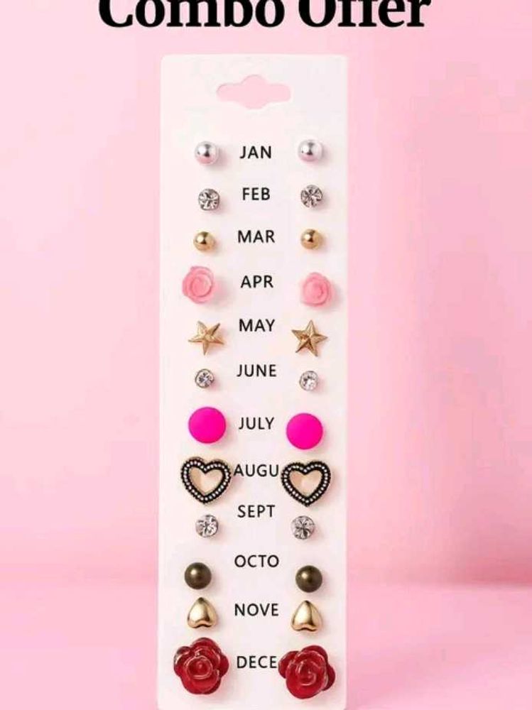 Monthly Stud Earring Set