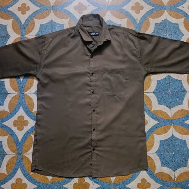 Olive Green Button-Down Shirt