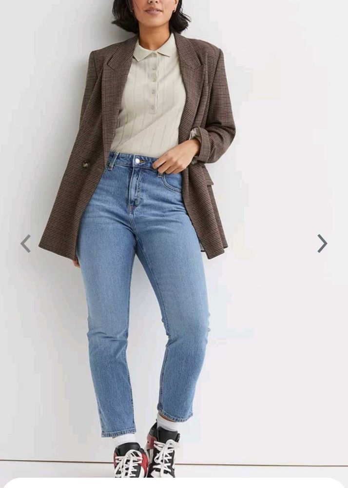 H&amp;M Blue Slim High Ankle Jeans