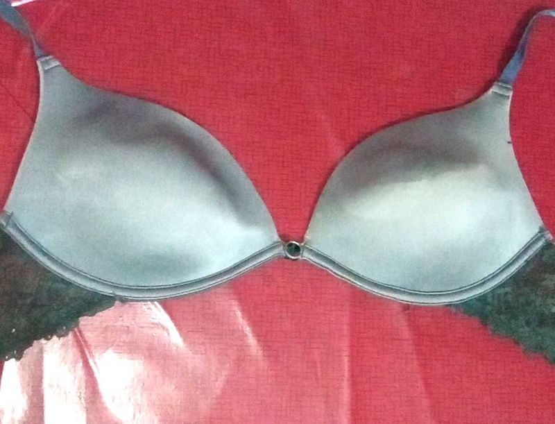 Hot Shining Silver Grey Padded Bra