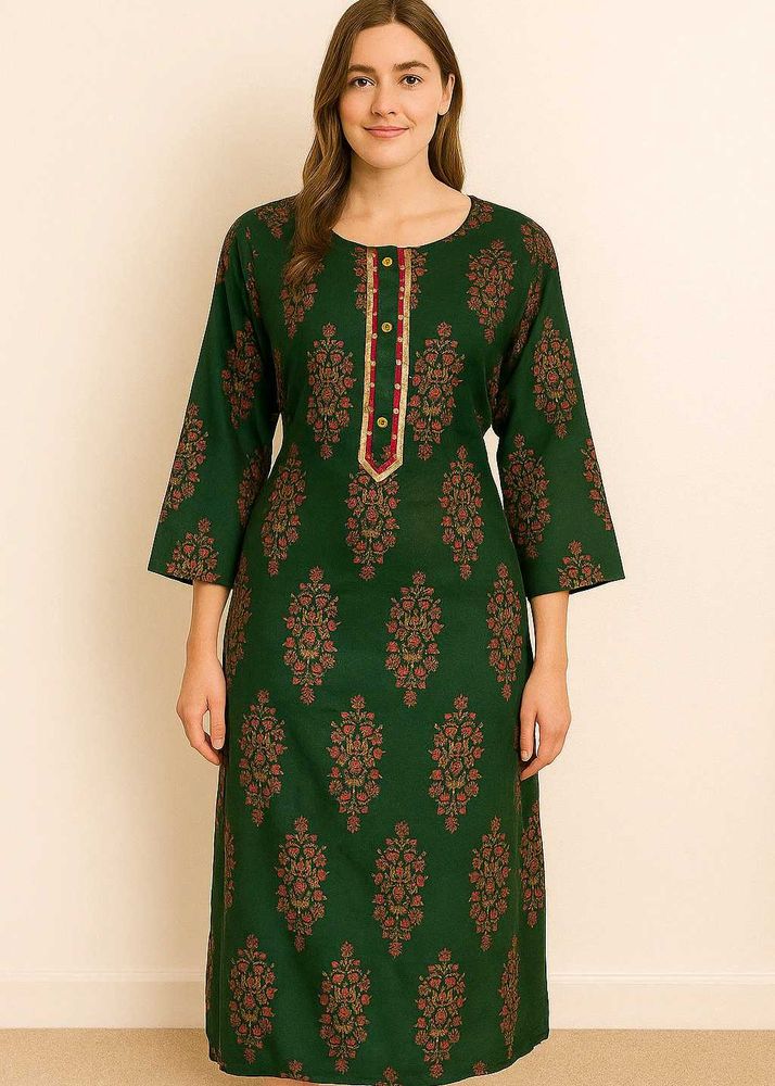 Elegant Green Printed Kurta