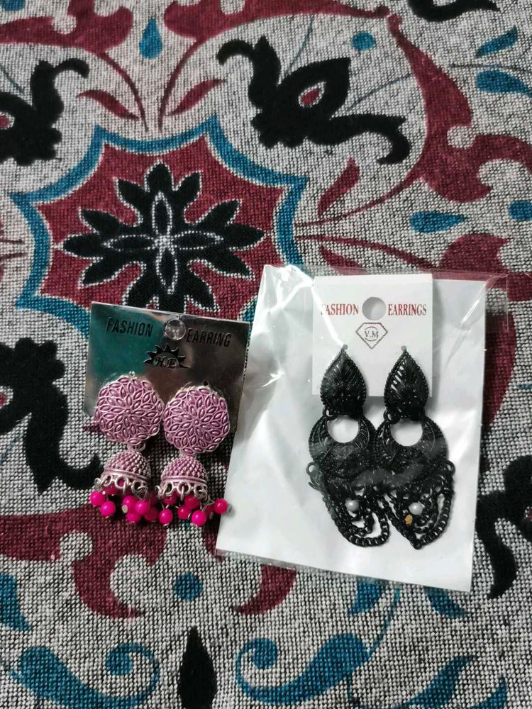 Fashion Earrings: Jhumka &amp; Black Dangle