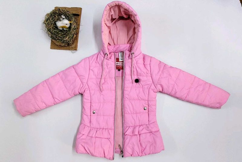 Girls Pink Puffer Winter Jacket of Age 4-7