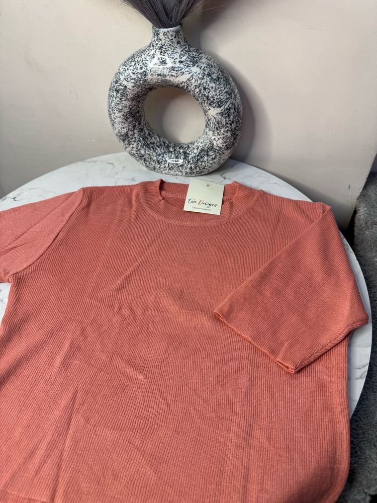 Ribbed Knit T-Shirt