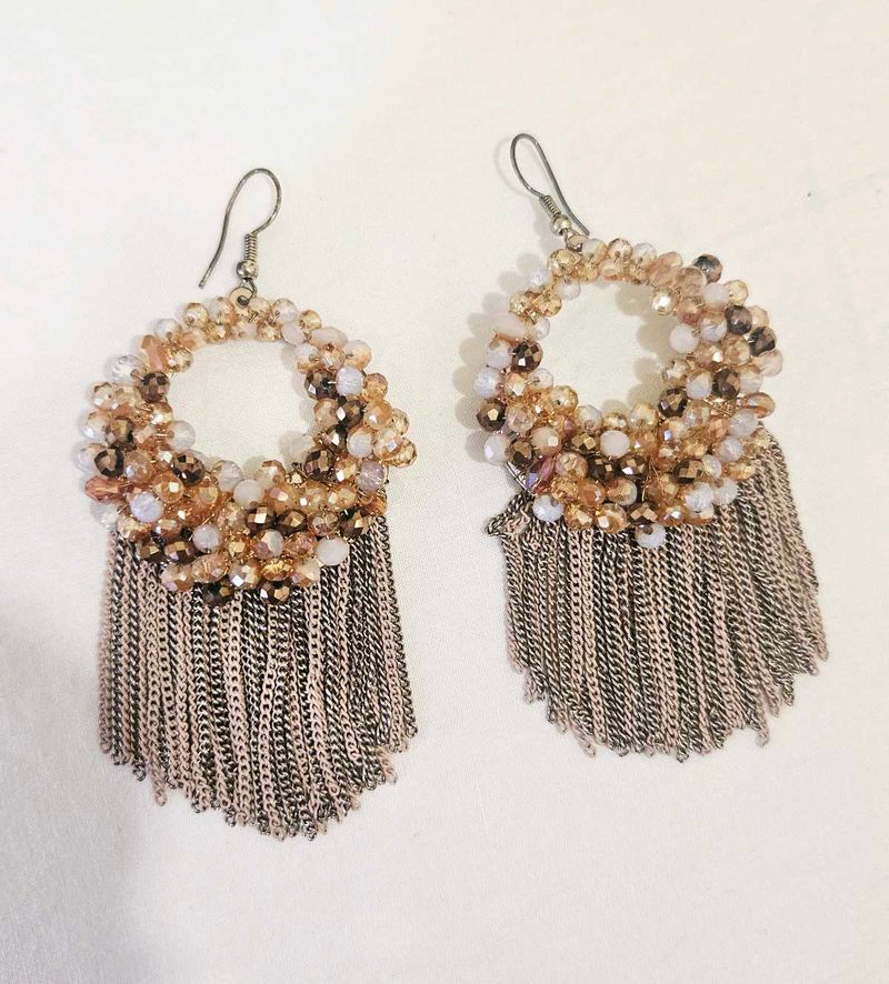 Boho Beaded Tassel Earrings