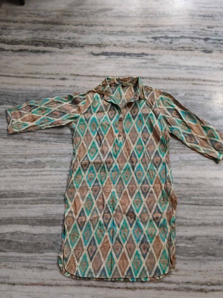 Diamond Print Casual Kurta