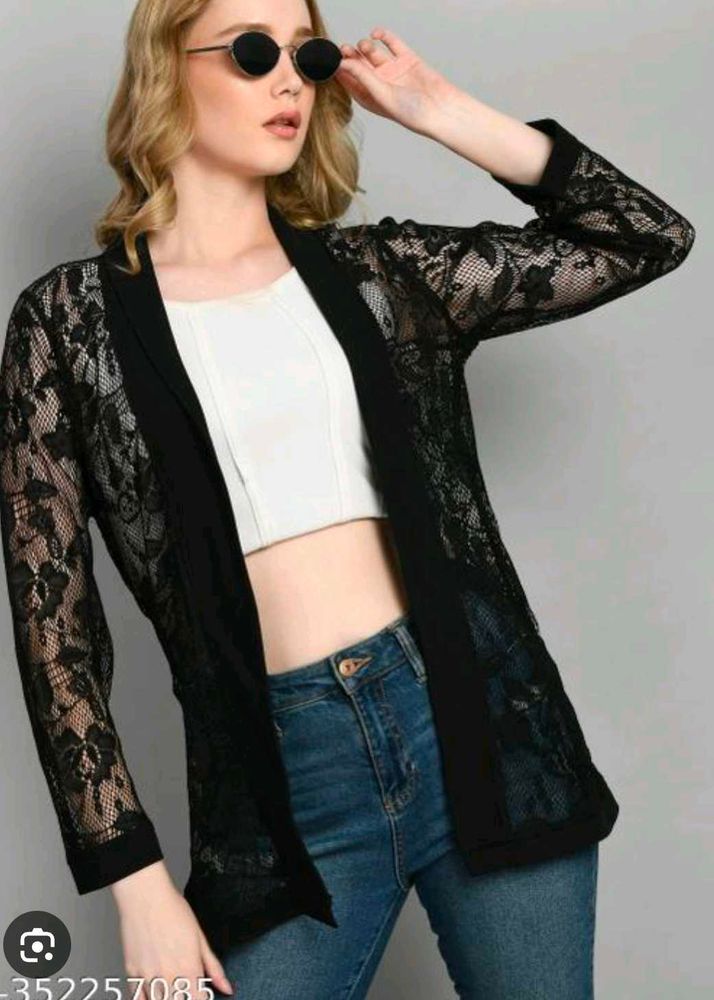 Lace Detail Black Shrug