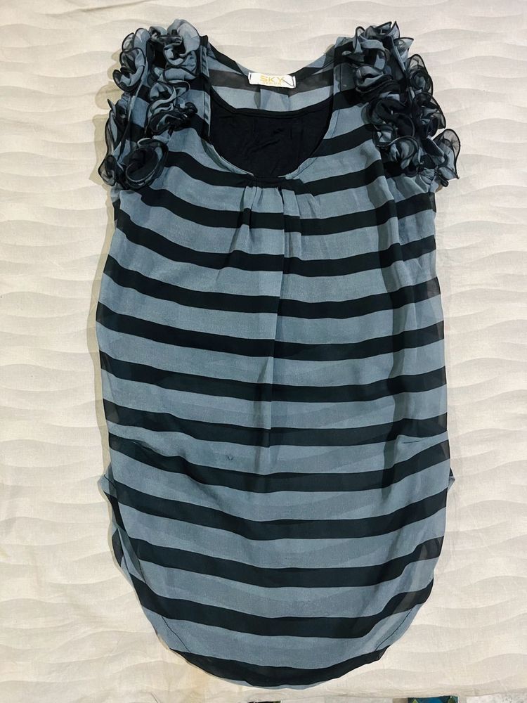 Striped Ruffle Top