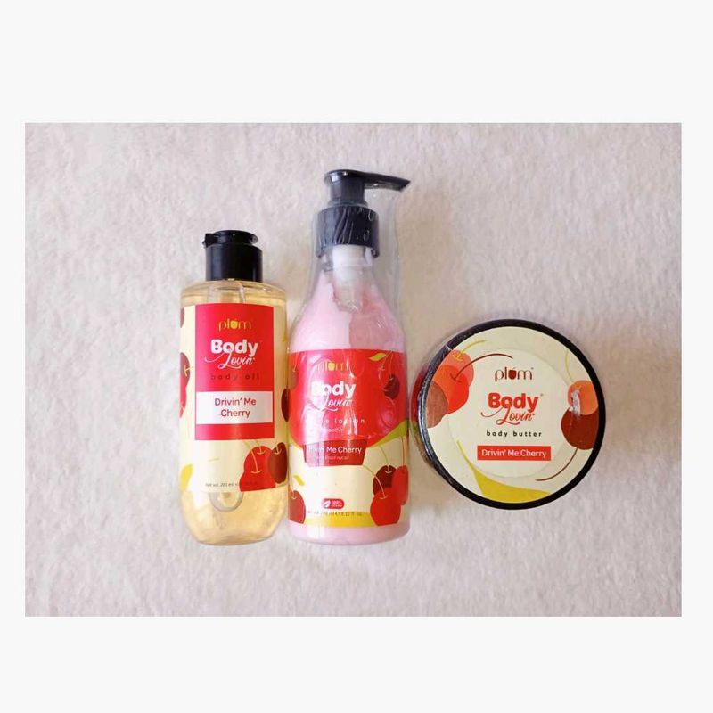 DRIVIN&#39; ME CHERRY COMBO BUTTER+BODYOIL+CREME.