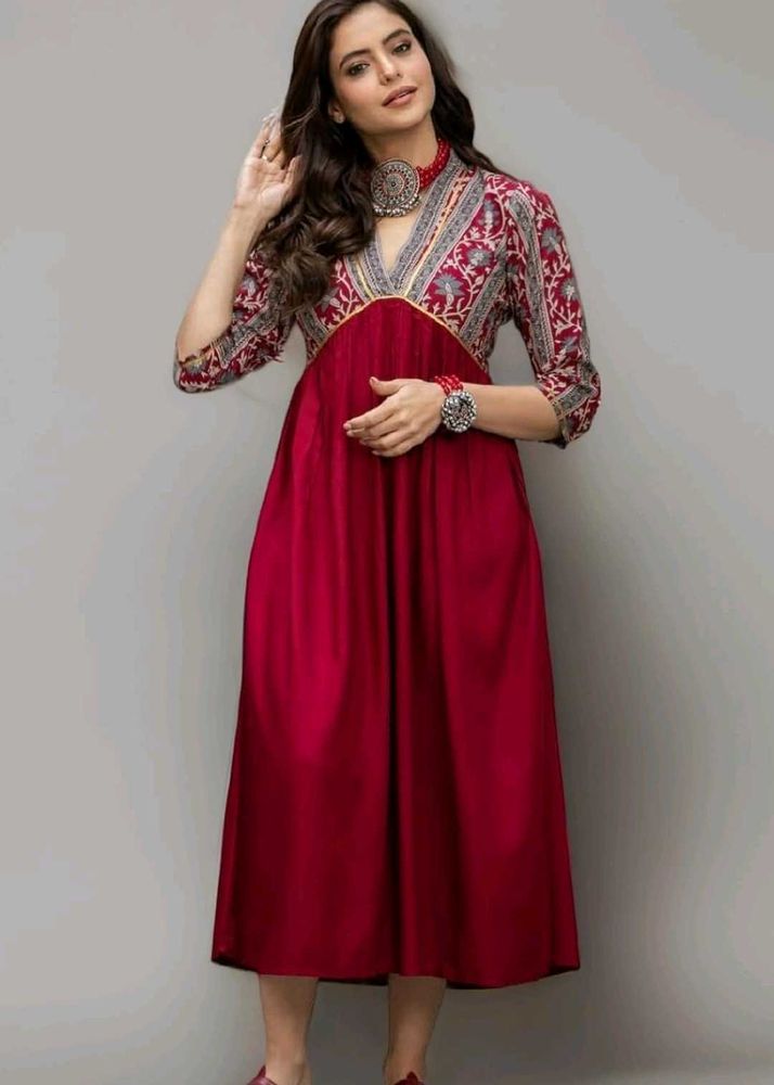 Red Empire Waist Dress