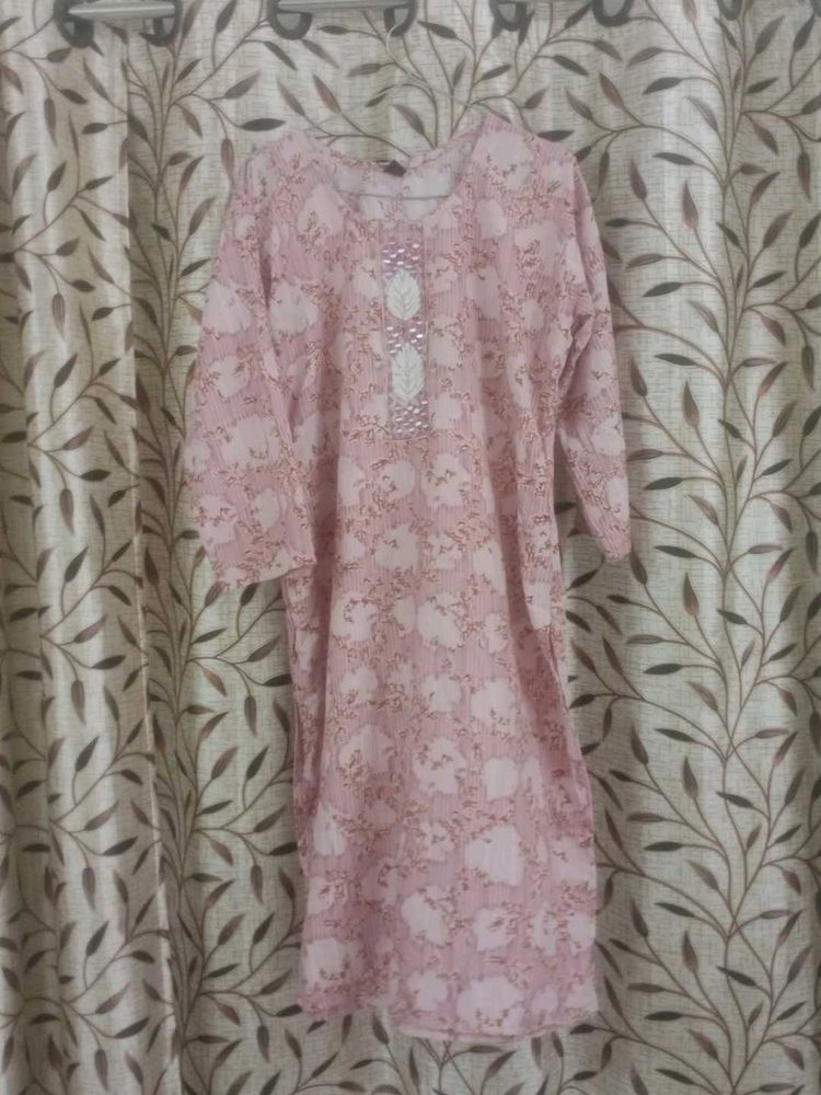 Pink floral kurti