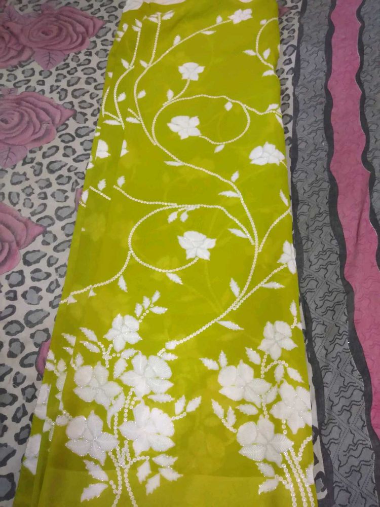 Lime Green Floral Fabric