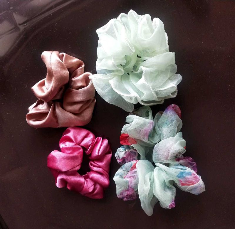 Organza &amp; Silk Scrunchie Set