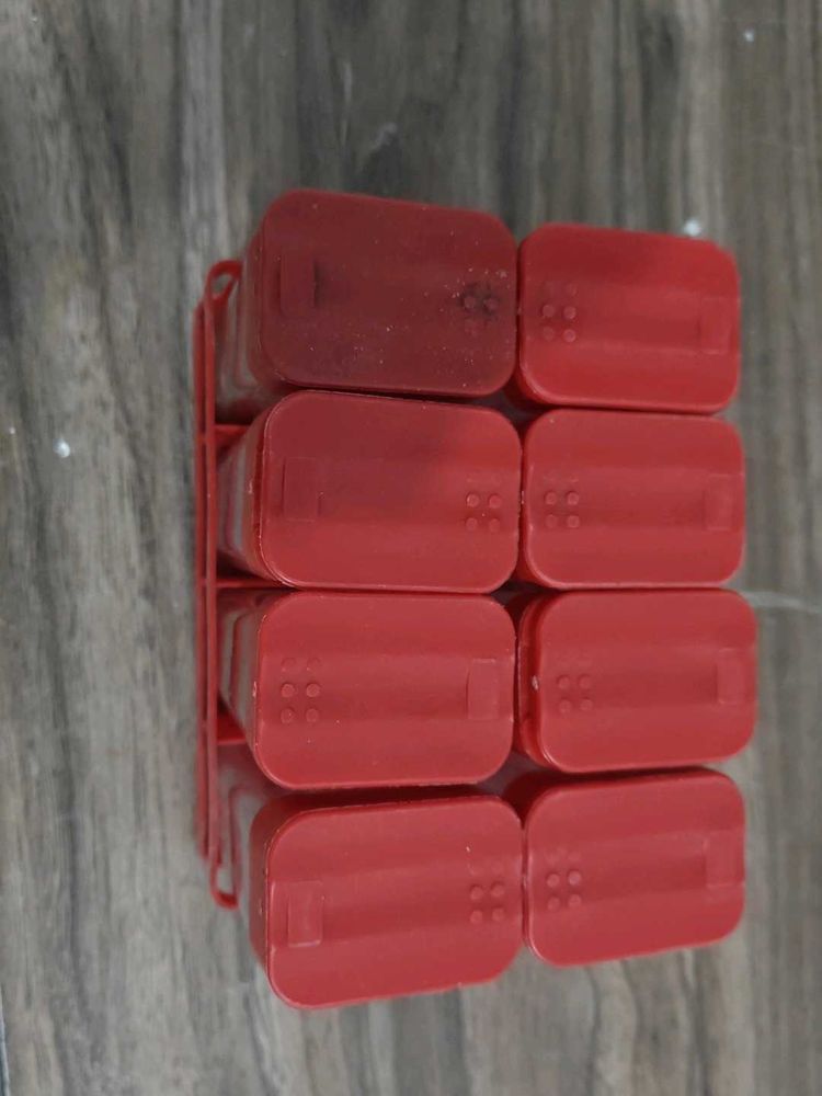 Combo Red Spice Rack with Jars