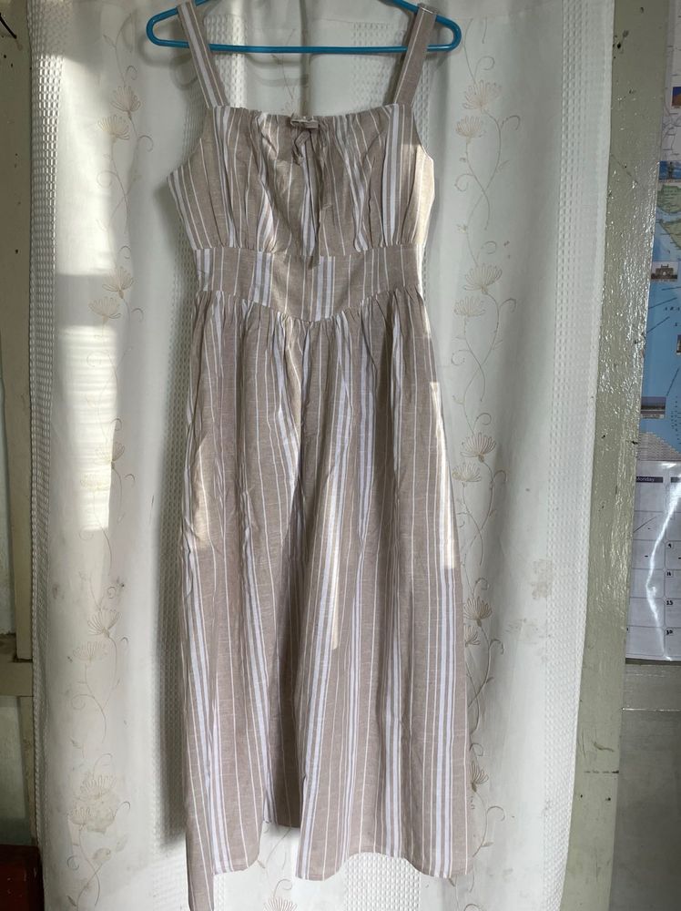 stripped midi dress