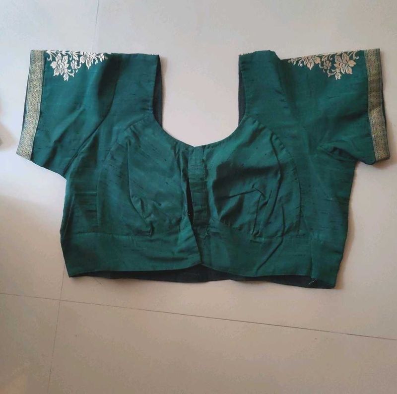 Green Embroidered And Purple Blouse