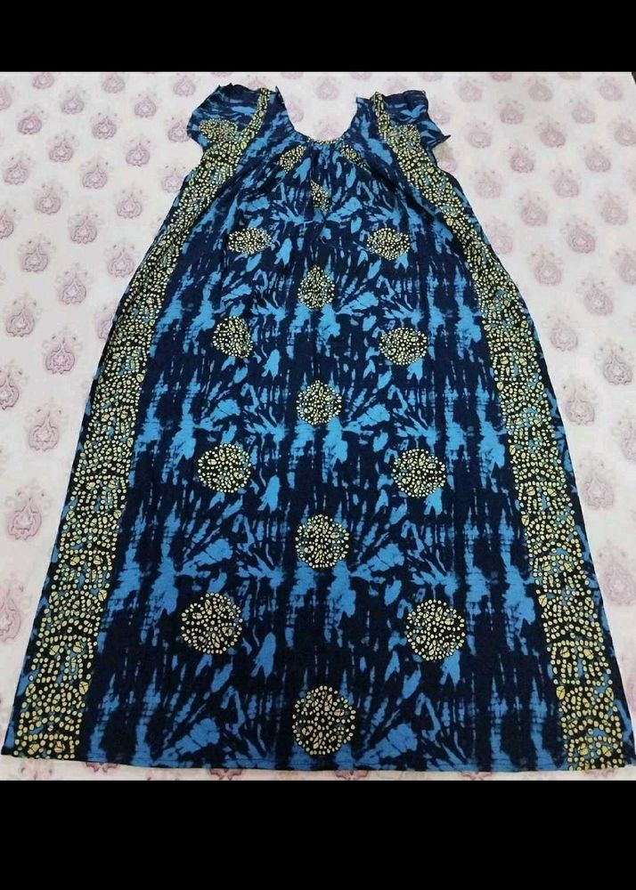 Blue Tie-Dye Dress
