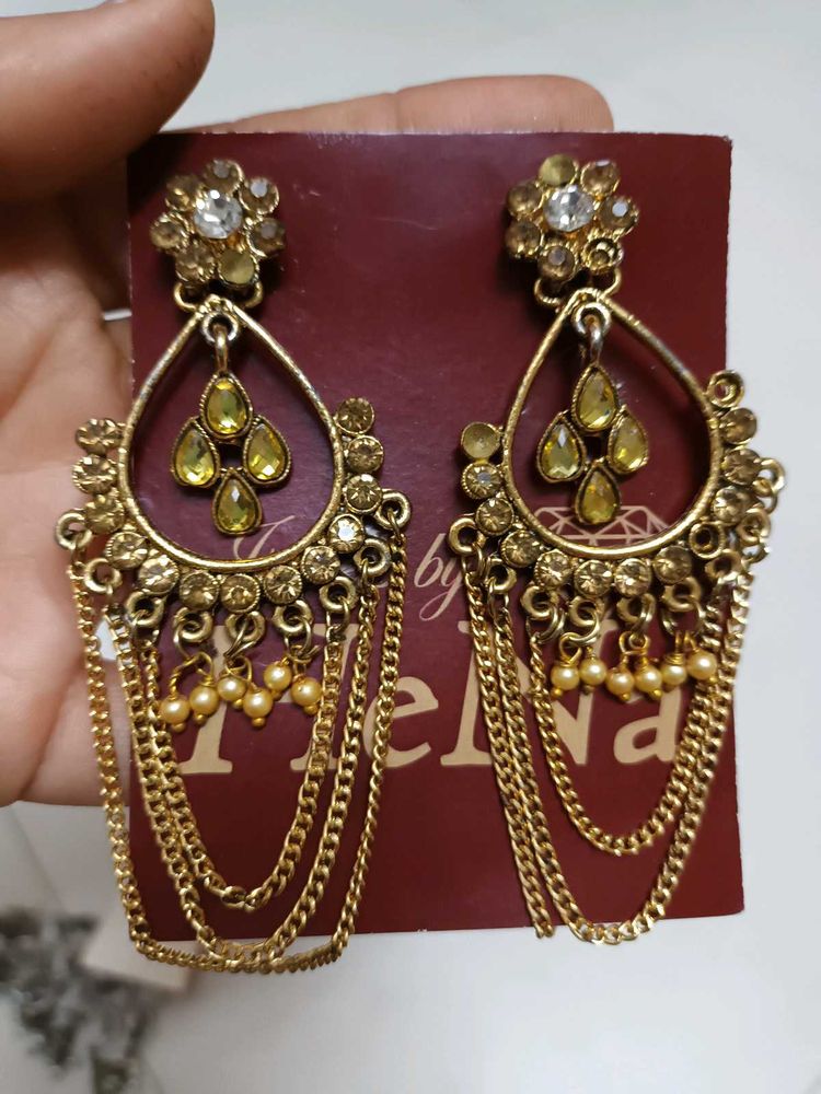 Elegant Gold-Tone Dangle Earrings