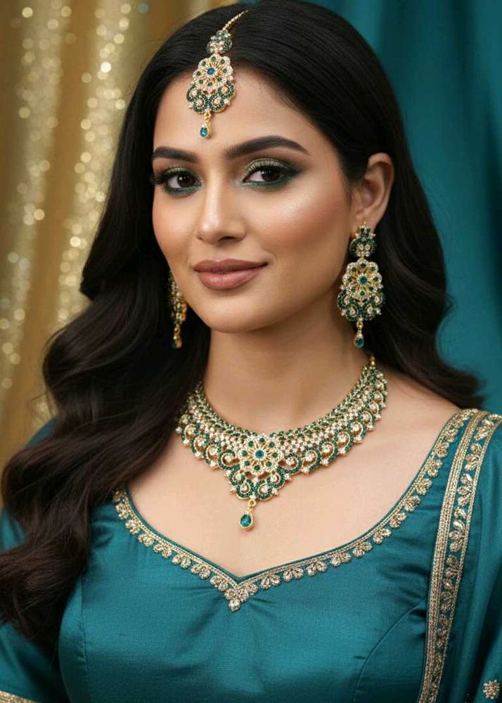 Elegant Emerald Jewelry Set