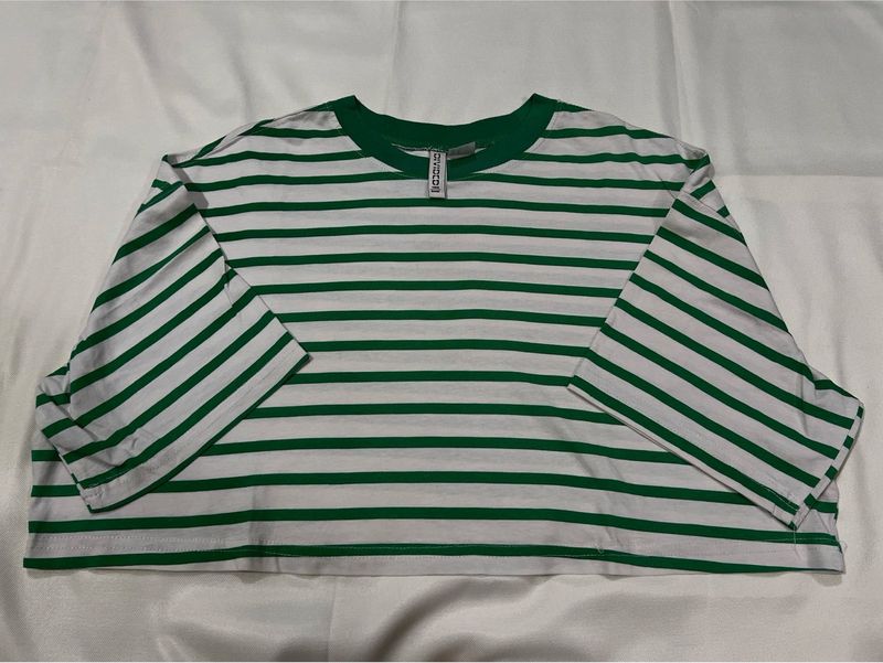 H&amp;M Striped Crop Top