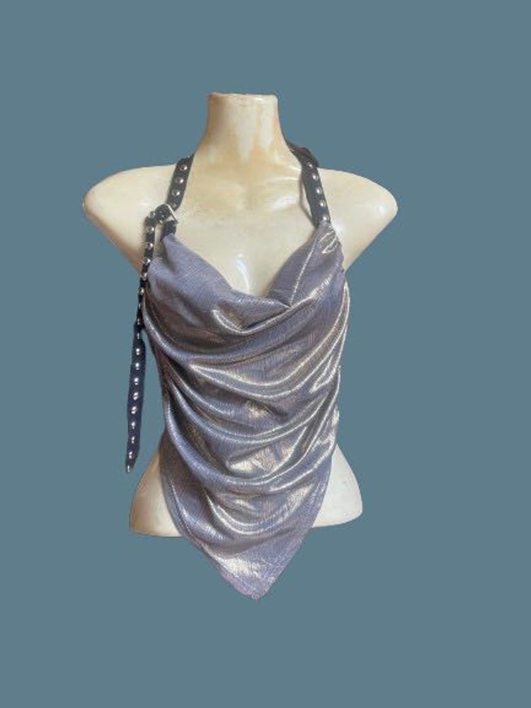 Metallic Halter Top