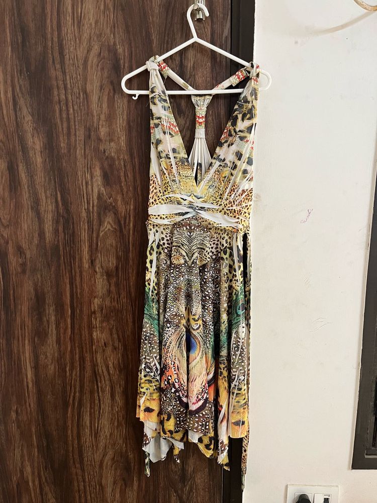 asymmetrical Animal print Dress