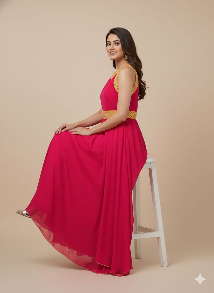 Elegant Pink Ethnic Gown