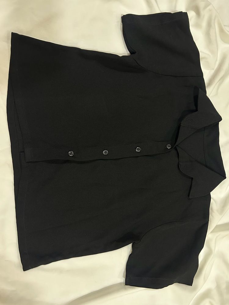 Chic Black Button-Down Top