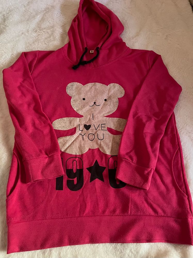 Pink Teddy Bear Hoodie