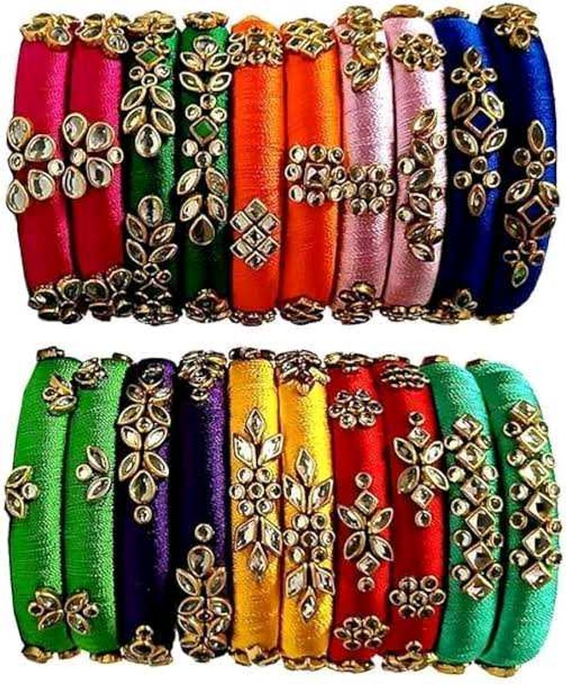 Colorful Silk Thread Bangles