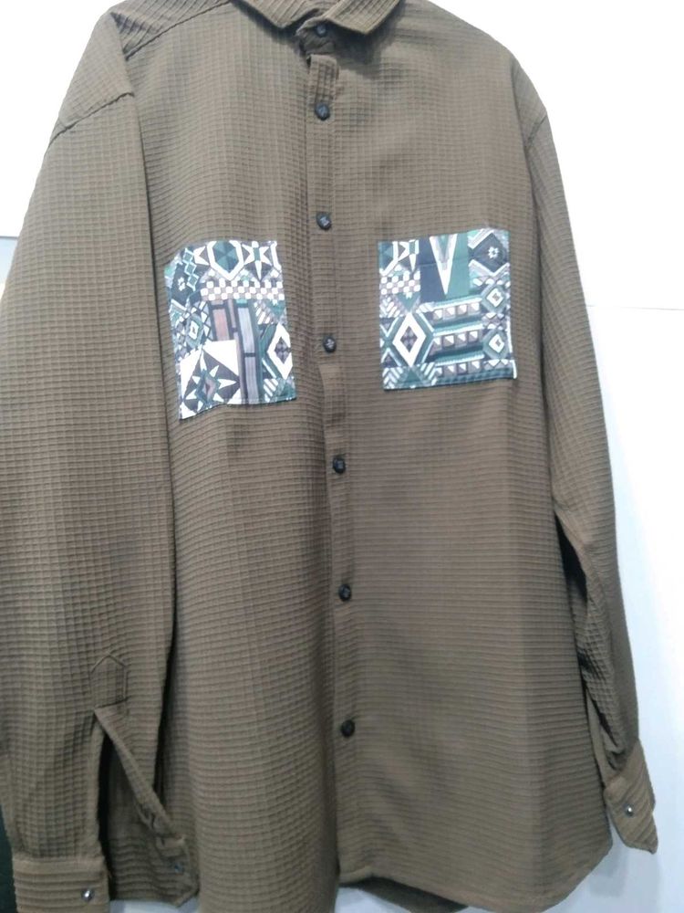Unique Pattern Pocket Shirt
