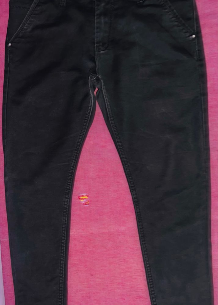 Pure Black Customised Jeans Pant